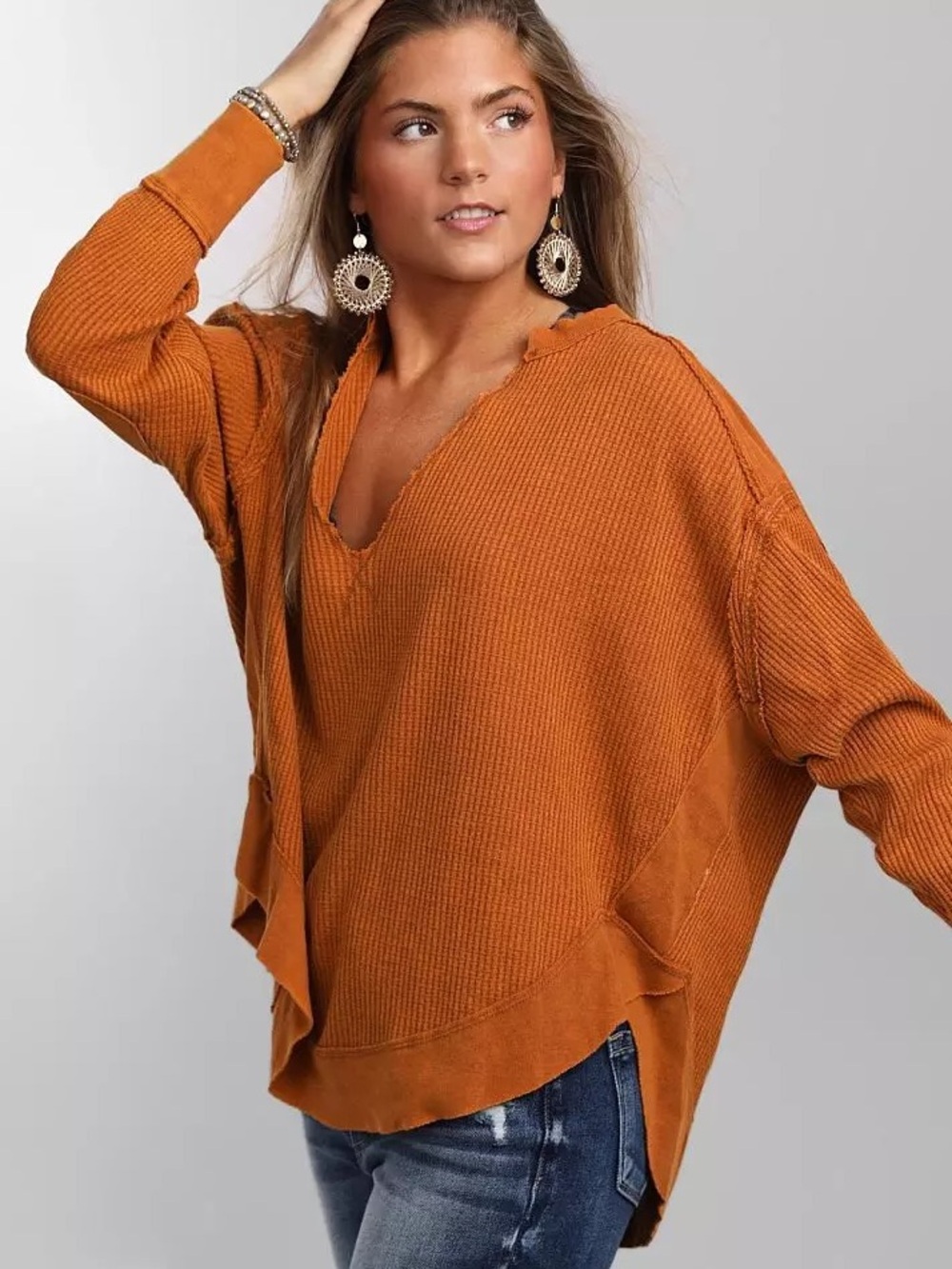 We The Free- Free People Owen Thermal Top in Autumn Wildflower Size Large